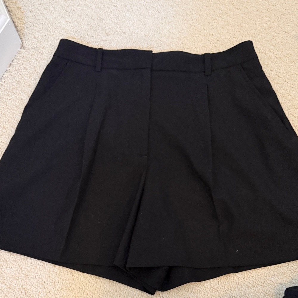Zara Black High-Waist Tailored Women's Shorts